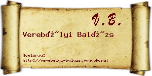 Verebélyi Balázs névjegykártya
