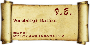 Verebélyi Balázs névjegykártya